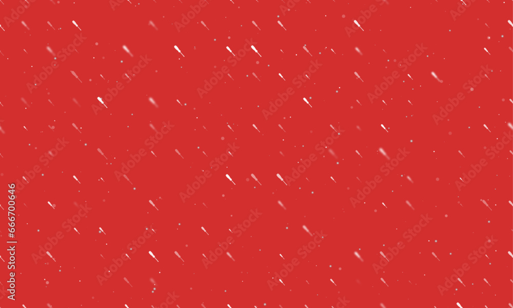 Poster Seamless background pattern of evenly spaced white screwdriver symbols of different sizes and opacity. Vector illustration on red background with stars