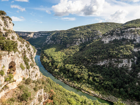 Gorge de l'Ardeche, River Ardeche, Auvergne-Rhone-Alpes, France