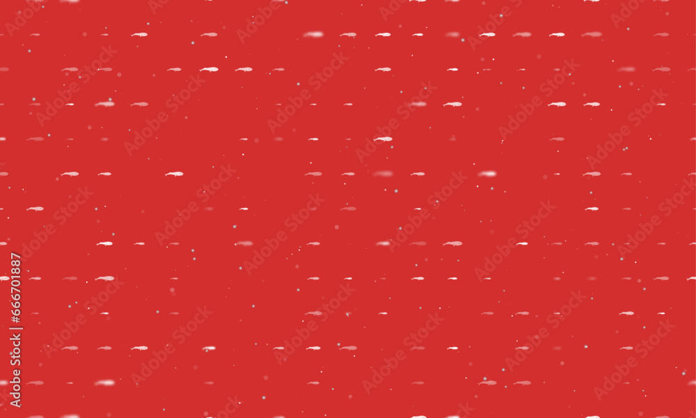 Poster seamless background pattern of evenly spaced white whale symbols of different sizes and opacity. vec