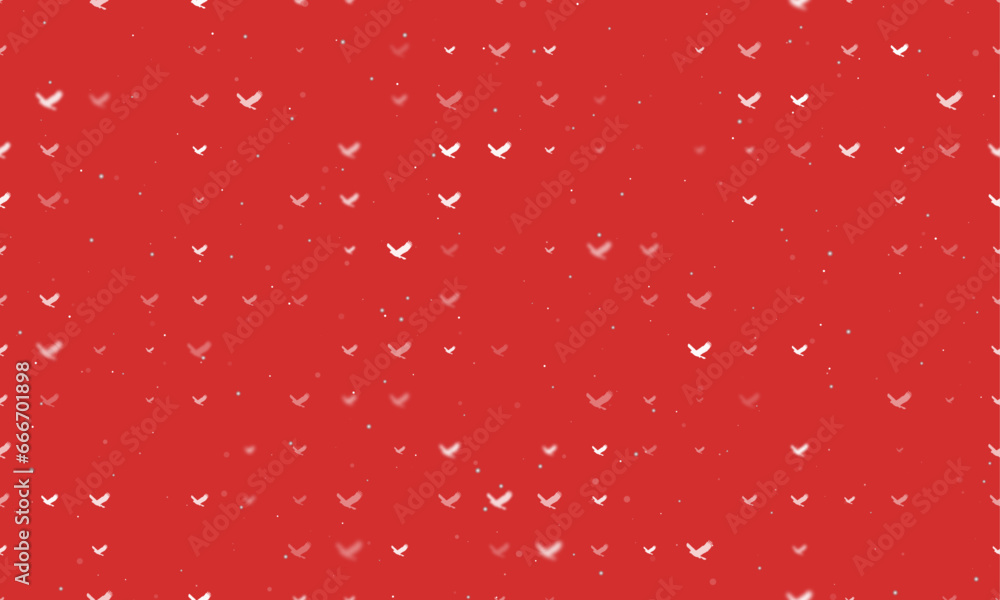 Poster seamless background pattern of evenly spaced white eagle symbols of different sizes and opacity. vec