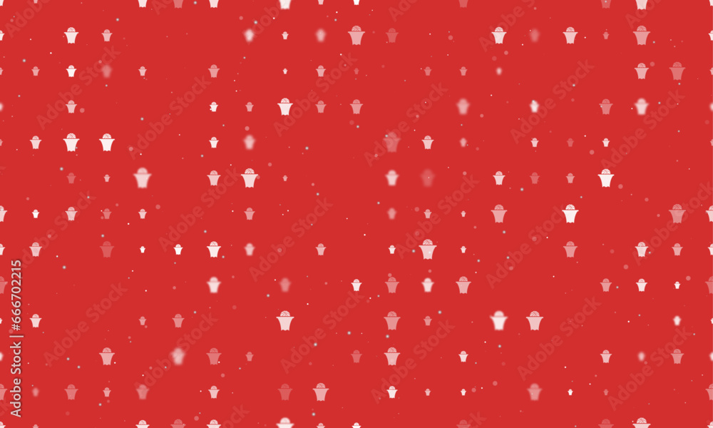 Aufkleber seamless background pattern of evenly spaced white basketball symbols of different sizes and opacity
