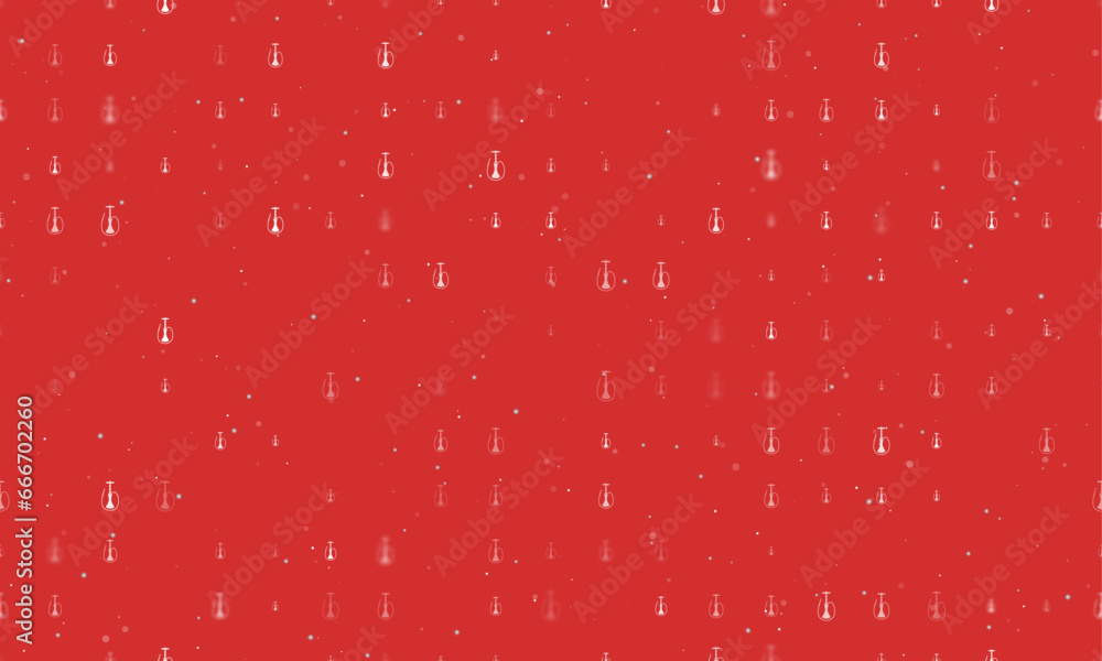 Poster seamless background pattern of evenly spaced white hookah symbols of different sizes and opacity. ve