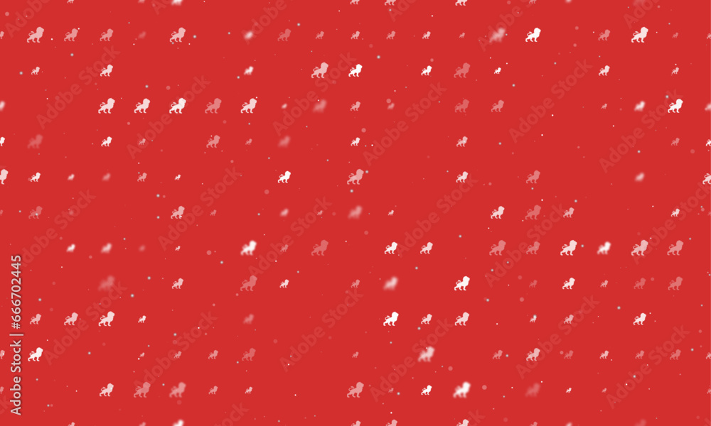 Aufkleber seamless background pattern of evenly spaced white lion symbols of different sizes and opacity. vect