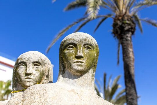 Detail, Statue of Three Women, Sitges, Catalonia, Spain