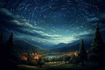 night in the mountains