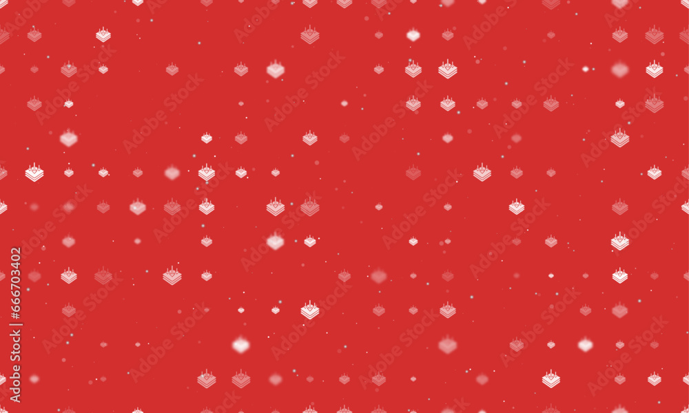 Poster seamless background pattern of evenly spaced white absorbent symbols of different sizes and opacity.