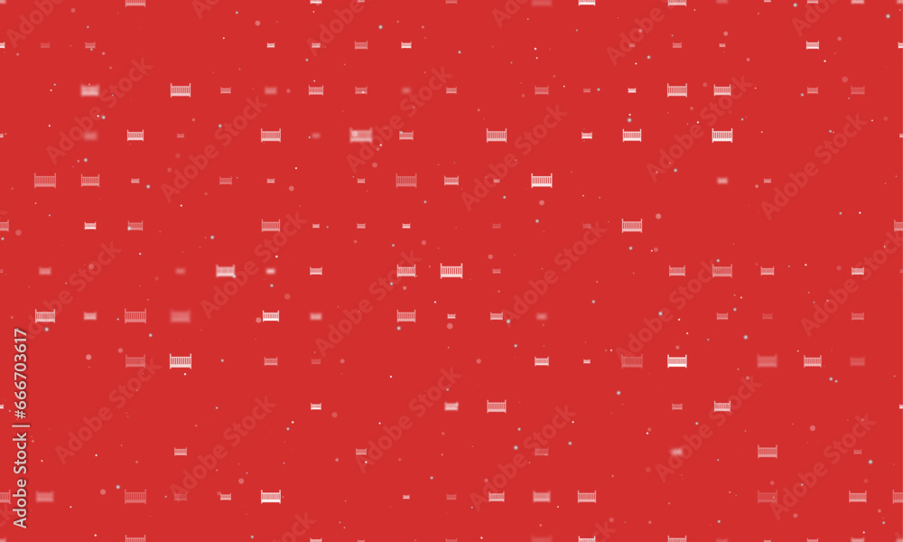 Aufkleber seamless background pattern of evenly spaced white baby cot symbols of different sizes and opacity. 