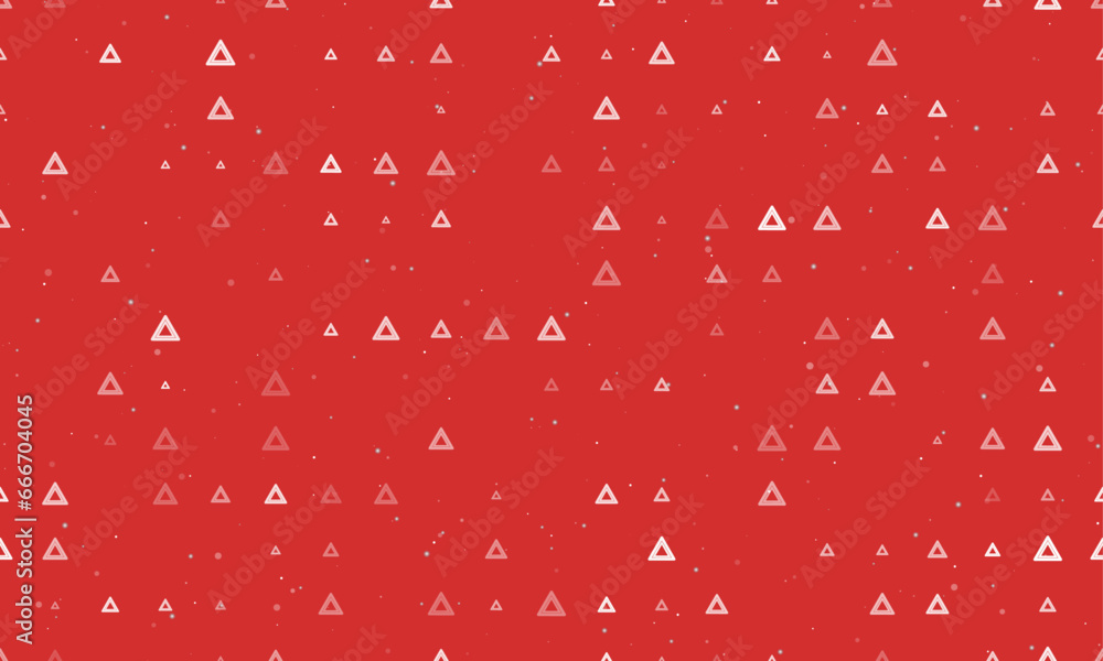 Poster seamless background pattern of evenly spaced white emergency stop signs of different sizes and opaci