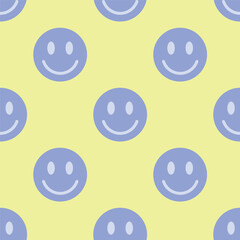 Seamless pattern of smiling circles. Emoji. Vector illustration for fun and happy designs.