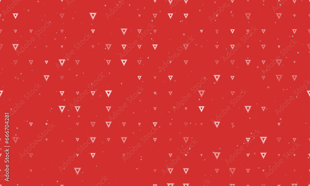 Poster seamless background pattern of evenly spaced white give way signs of different sizes and opacity. ve