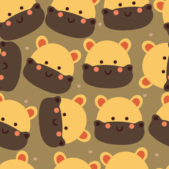 seamless pattern cartoon hippo. cute animal wallpaper illustration for gift wrap paper