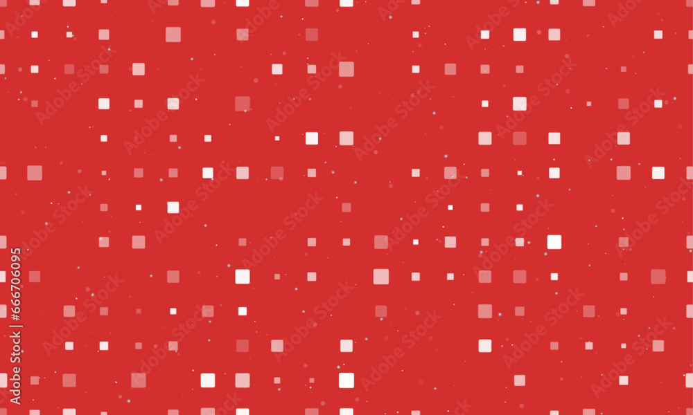Poster seamless background pattern of evenly spaced white rounded square symbols of different sizes and opa