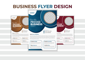 Business Flyer Corporate Flyer Template vector illustration template in A4 size modern Graphic design layout with round graphic elements 8.27x11.69, a4 size, business flyer, clean, company, corporate,