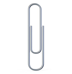 Three paper clips 3d render on white background