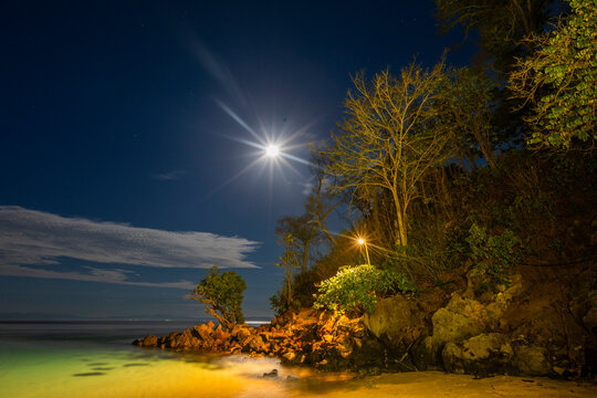 Full moon at Murex Bangka Dive Resort, Bangka Island, near Manado Sulawesi