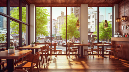 Obraz premium restaurant in the city