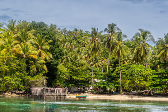 A view of the village of Friwen on Gam Island, Raja Ampat