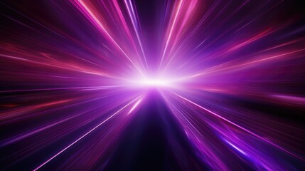 Abstract futuristic background with pink blue glowing neon moving high speed lines and bokeh lights.