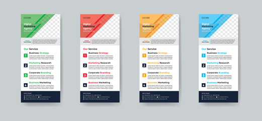 Modern creative corporate business dl flyer or rack card layout concept background flyer brochure cover template for grow up your business to the next level