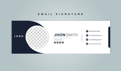 Corporate Email signature template or email footer and personal social media cover templates with an author photo place creative modern layou
