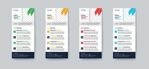 Modern creative corporate business dl flyer or rack card layout concept background flyer brochure cover template for grow up your business to the next level