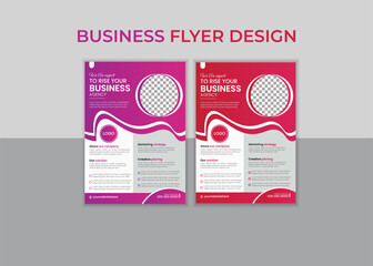 Business Flyer Corporate Flyer Template vector illustration template in A4 size modern Graphic design layout with round graphic elements 8.27x11.69, a4 size, business flyer, clean, company, corporate,