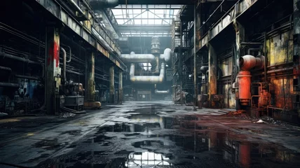 Fotobehang old abandoned factory. Generative AI © ArtSpree