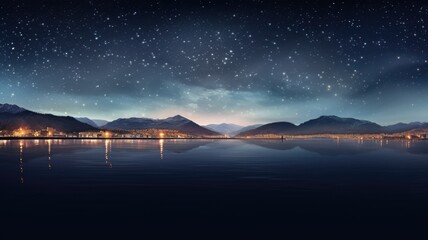 night view of the mountains. Generative AI