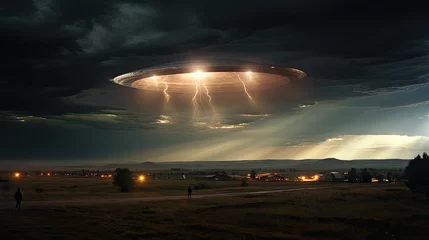 Outdoor kussens obraz przedstawiający UFO, statek kosmiczny, niezidentyfikowany obiekt latający obcy. © Bear Boy 