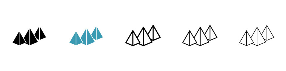Pyramids vector thin line icon set. egyptian great pyramids vector symbol for web ui designs