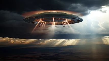 Foto auf Acrylglas Antireflex obraz przedstawiający UFO, statek kosmiczny, niezidentyfikowany obiekt latający obcy. © Bear Boy 