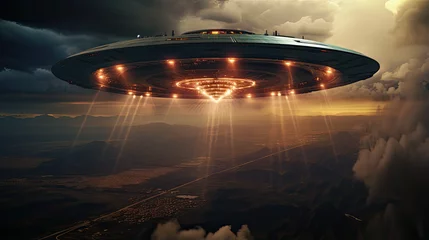Poster obraz przedstawiający UFO, statek kosmiczny, niezidentyfikowany obiekt latający obcy. © Bear Boy 