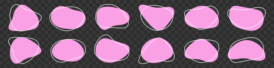 Amoeba, irregular blob shape vector illustration set © Anastasiia