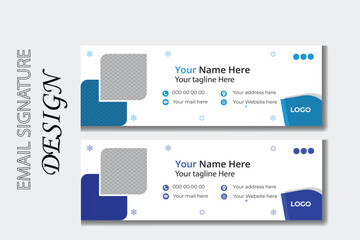 Professional email signature template design, unique vector design.