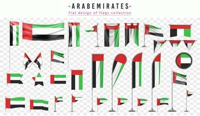 ARABEMIRATES flags set, flat design of flags Collection