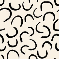 Abstract Organic Shapes Seamless Pattern. Pastel boho background in minimalist mid century style. Perfect seamless print for home decor.