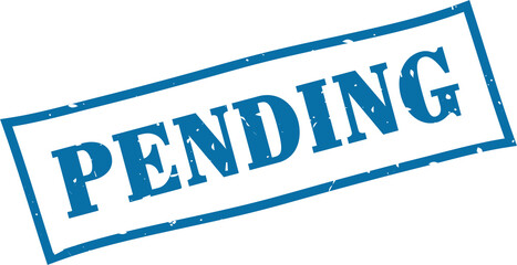 Pending square grunge rubber stamp