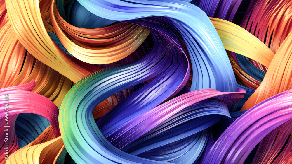 Aufkleber a chaotic mass of swirling and twisting rainbow colors fills the image, creating a mesmerizing and v