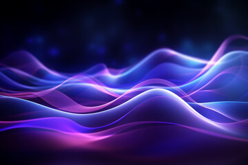 Creative abstract background with graceful blue and purple wavy shapes, evoking a sense of fluidity, mystique, and artistic intrigue. Ai generated