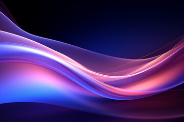 Fototapeta premium Creative abstract background with graceful blue and purple wavy shapes, evoking a sense of fluidity, mystique, and artistic intrigue. Ai generated