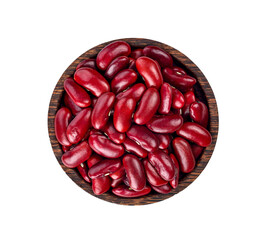 Top view of red beans in wooden bowl transparent png