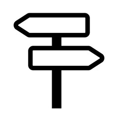Directional sign post arrows in opposite way icon symbol. Vector illustration