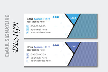 Modern Email Signature Design template. Corporate mail business email signature vector banner.