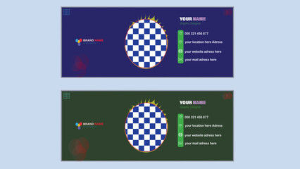 Corporate Email signature modern or email footer and personal social media cover. 