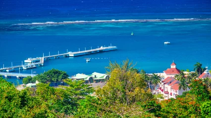Fotobehang Aerial view of Ocho Rios, Jamaica © jovannig