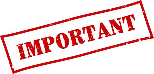 Important square grunge rubber stamp