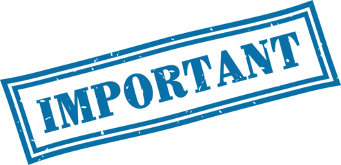 Important square grunge rubber stamp