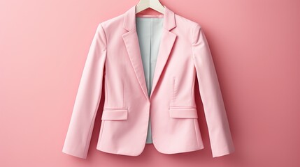 For your Spring Summer clothing design, we have a mock up of clean branding clothes that includes a white cotton T-shirt, blue jeans, white leather sneakers, and a fashionable pink blazer - obrazy, fototapety, plakaty