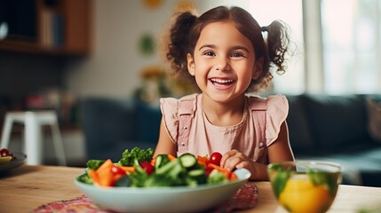 Healthy food is being consumed by children at either kindergarten or home. - obrazy, fototapety, plakaty