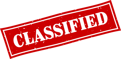 Classified square grunge rubber stamp